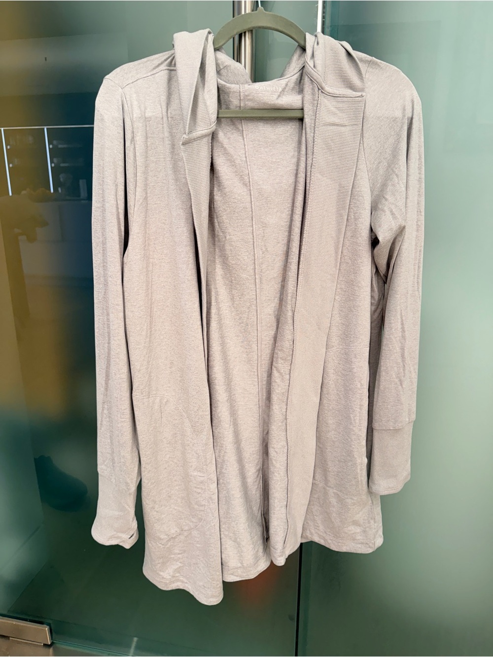 Athleta Light Gray Hooded Lounge Cardigan
